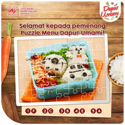 Selamat Para Pemenang Puzzle Menu!